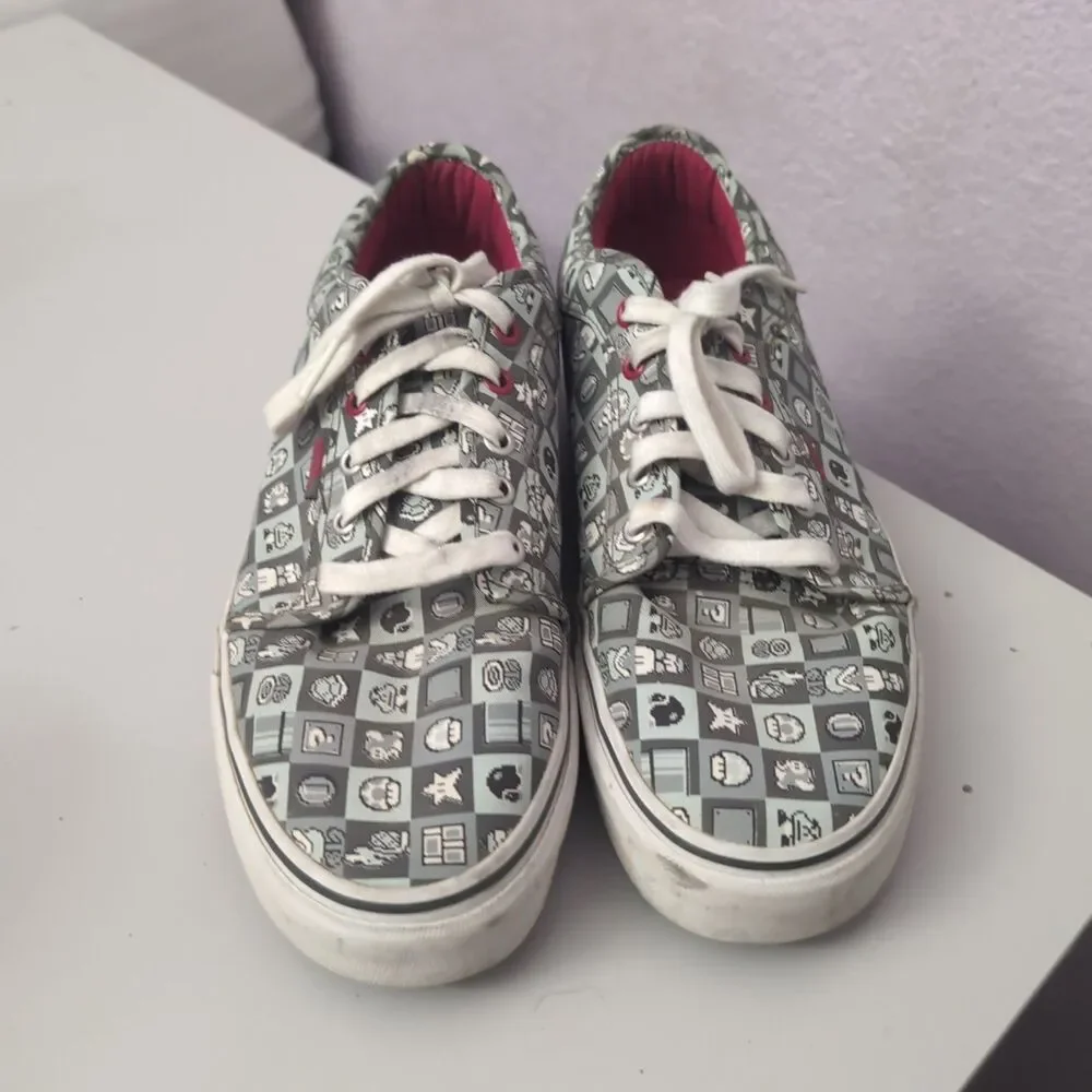 VANS x NINTENDO Check Chukka Low Shoes Mens Size 10 AOP Super Mario Bros